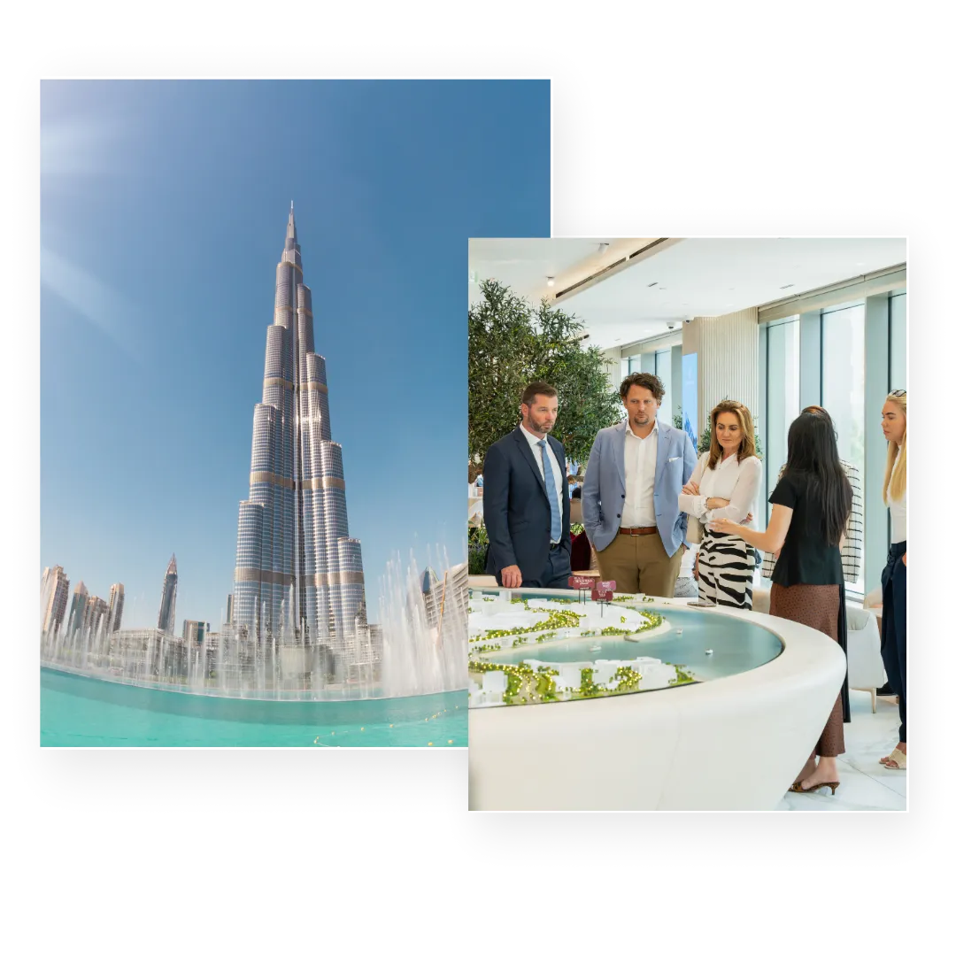 Chandler International advisors meeting with clients at a Dubai developer showcase
