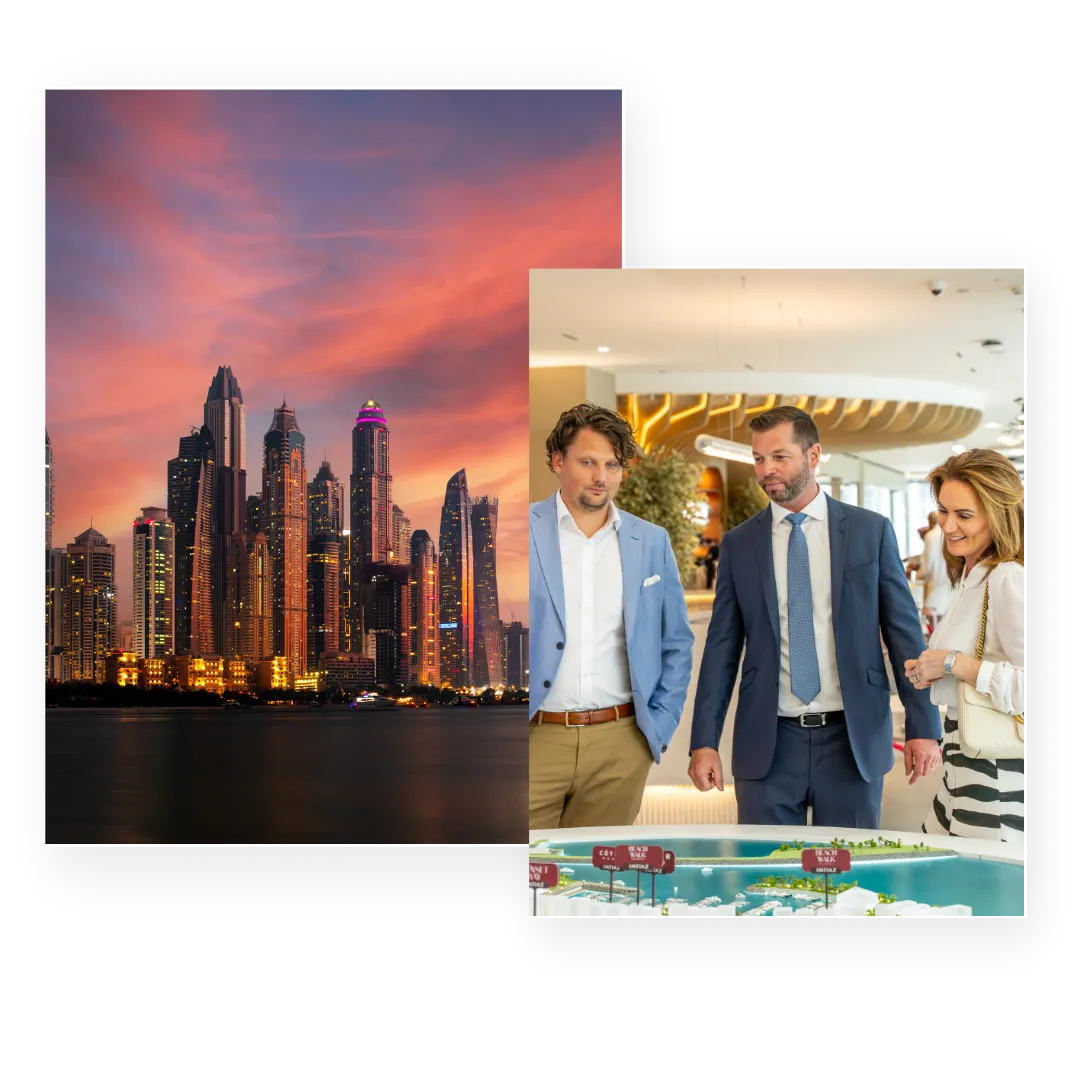 Chandler International team on location at a Dubai Marina sales suite