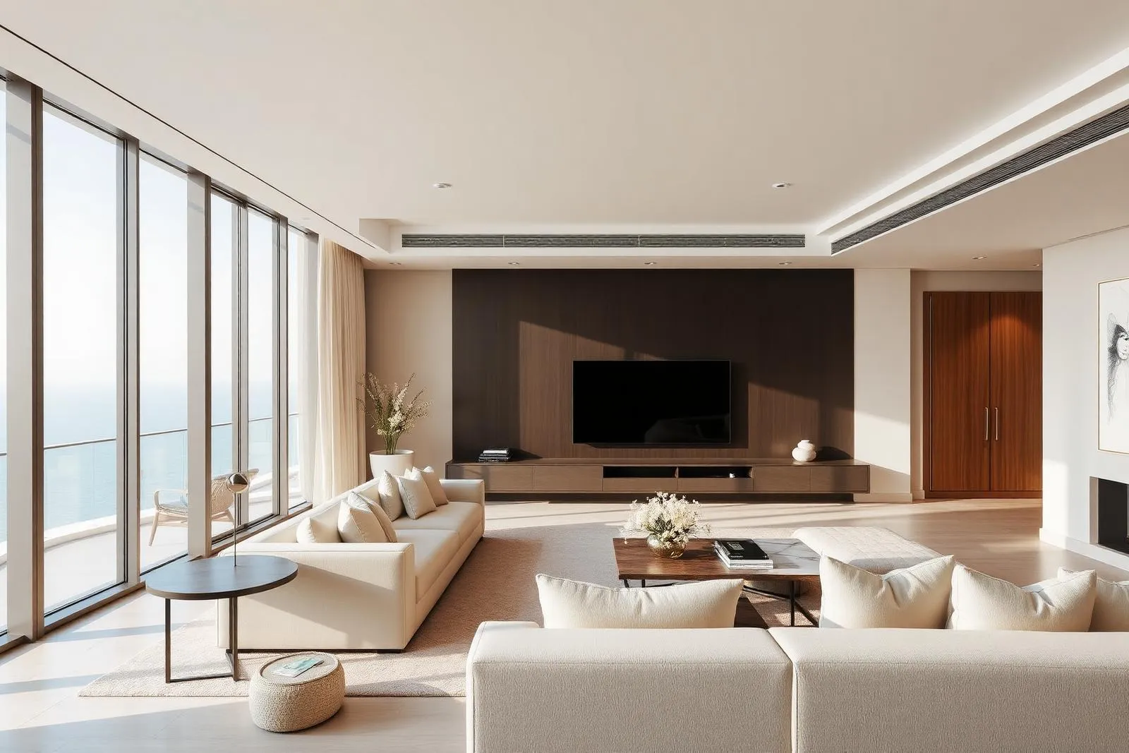 Light-filled interiors with uninterrupted sea views from the 5th floor up.
